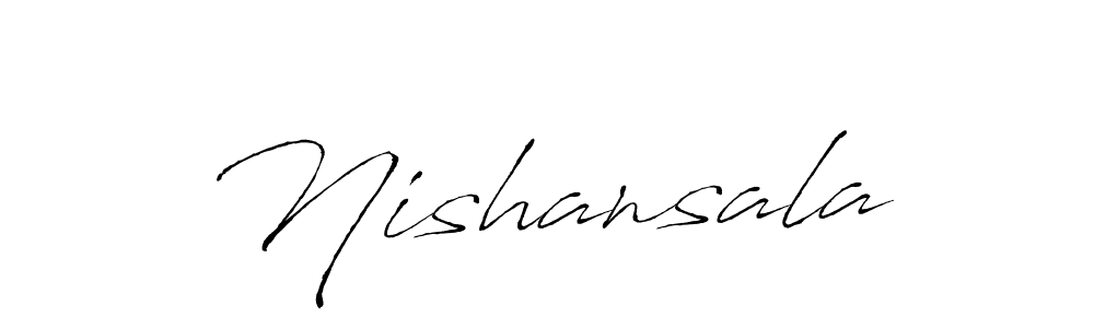 Make a beautiful signature design for name Nishansala. With this signature (Antro_Vectra) style, you can create a handwritten signature for free. Nishansala signature style 6 images and pictures png