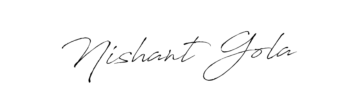 if you are searching for the best signature style for your name Nishant Gola. so please give up your signature search. here we have designed multiple signature styles  using Antro_Vectra. Nishant Gola signature style 6 images and pictures png