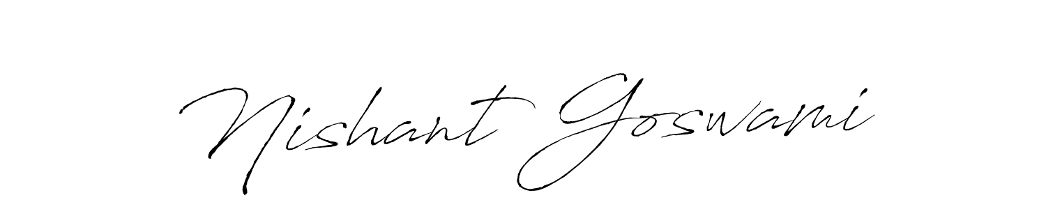 How to make Nishant Goswami name signature. Use Antro_Vectra style for creating short signs online. This is the latest handwritten sign. Nishant Goswami signature style 6 images and pictures png