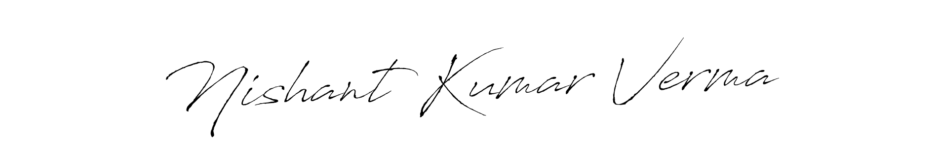 How to make Nishant Kumar Verma name signature. Use Antro_Vectra style for creating short signs online. This is the latest handwritten sign. Nishant Kumar Verma signature style 6 images and pictures png