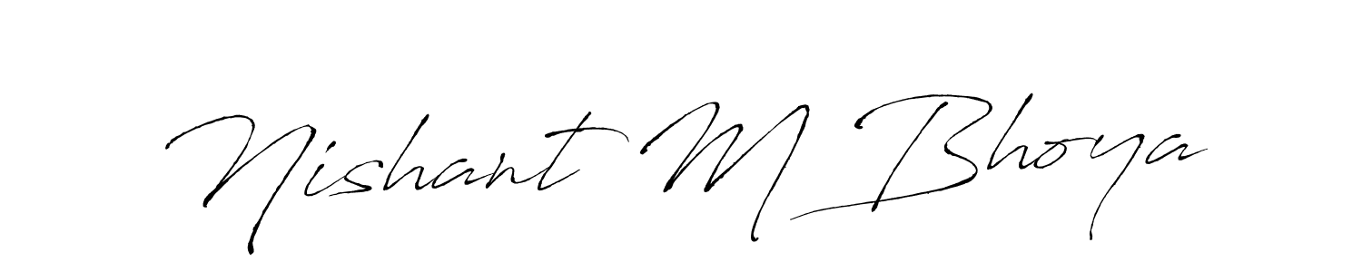 This is the best signature style for the Nishant M Bhoya name. Also you like these signature font (Antro_Vectra). Mix name signature. Nishant M Bhoya signature style 6 images and pictures png