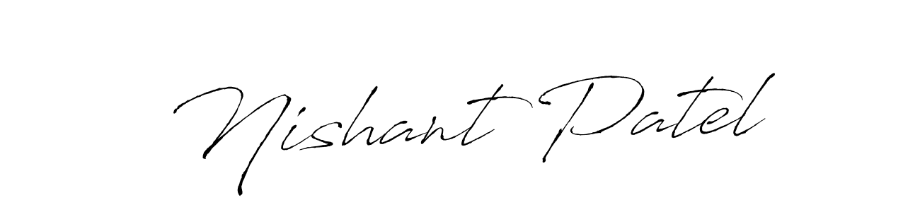 Make a beautiful signature design for name Nishant Patel. With this signature (Antro_Vectra) style, you can create a handwritten signature for free. Nishant Patel signature style 6 images and pictures png