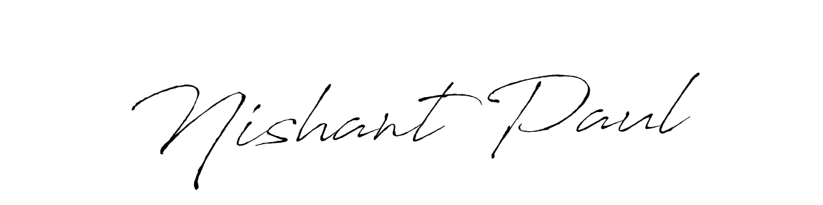 The best way (Antro_Vectra) to make a short signature is to pick only two or three words in your name. The name Nishant Paul include a total of six letters. For converting this name. Nishant Paul signature style 6 images and pictures png