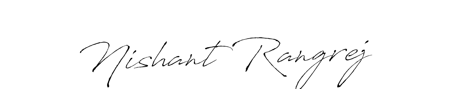 Make a beautiful signature design for name Nishant Rangrej. With this signature (Antro_Vectra) style, you can create a handwritten signature for free. Nishant Rangrej signature style 6 images and pictures png