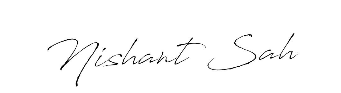 Make a beautiful signature design for name Nishant Sah. With this signature (Antro_Vectra) style, you can create a handwritten signature for free. Nishant Sah signature style 6 images and pictures png