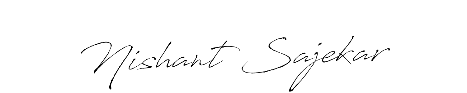 How to make Nishant Sajekar name signature. Use Antro_Vectra style for creating short signs online. This is the latest handwritten sign. Nishant Sajekar signature style 6 images and pictures png