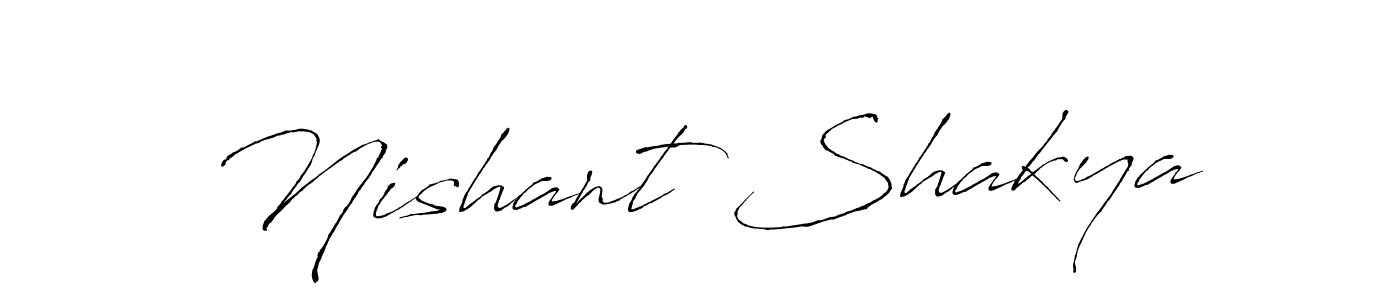 How to make Nishant Shakya name signature. Use Antro_Vectra style for creating short signs online. This is the latest handwritten sign. Nishant Shakya signature style 6 images and pictures png