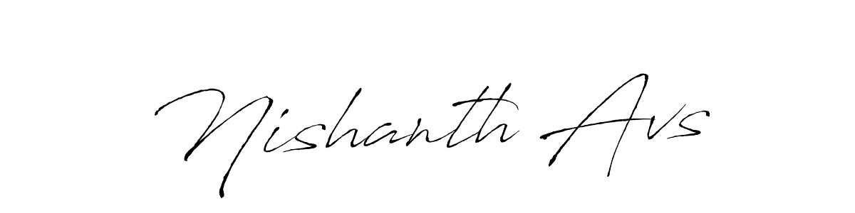 How to make Nishanth Avs name signature. Use Antro_Vectra style for creating short signs online. This is the latest handwritten sign. Nishanth Avs signature style 6 images and pictures png