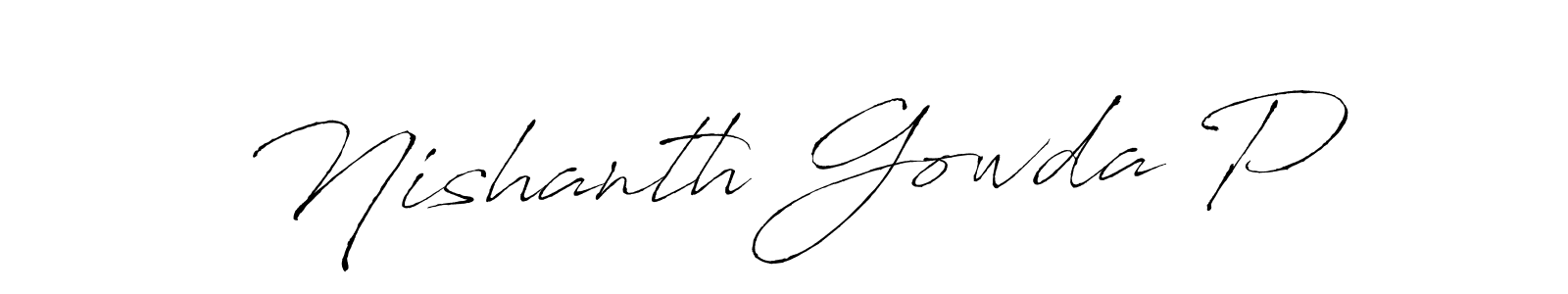 The best way (Antro_Vectra) to make a short signature is to pick only two or three words in your name. The name Nishanth Gowda P include a total of six letters. For converting this name. Nishanth Gowda P signature style 6 images and pictures png