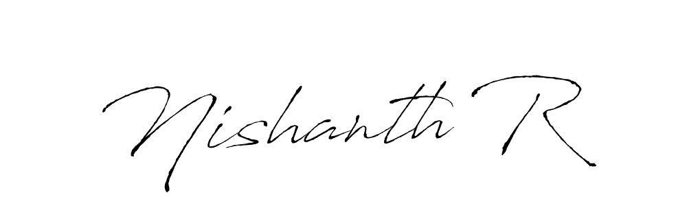 How to make Nishanth R signature? Antro_Vectra is a professional autograph style. Create handwritten signature for Nishanth R name. Nishanth R signature style 6 images and pictures png