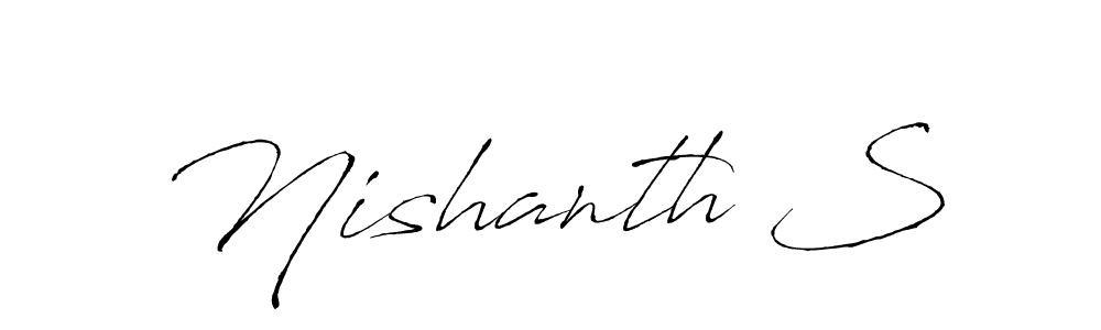 This is the best signature style for the Nishanth S name. Also you like these signature font (Antro_Vectra). Mix name signature. Nishanth S signature style 6 images and pictures png