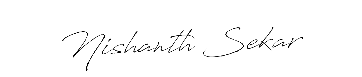 if you are searching for the best signature style for your name Nishanth Sekar. so please give up your signature search. here we have designed multiple signature styles  using Antro_Vectra. Nishanth Sekar signature style 6 images and pictures png