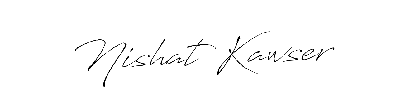 if you are searching for the best signature style for your name Nishat Kawser. so please give up your signature search. here we have designed multiple signature styles  using Antro_Vectra. Nishat Kawser signature style 6 images and pictures png