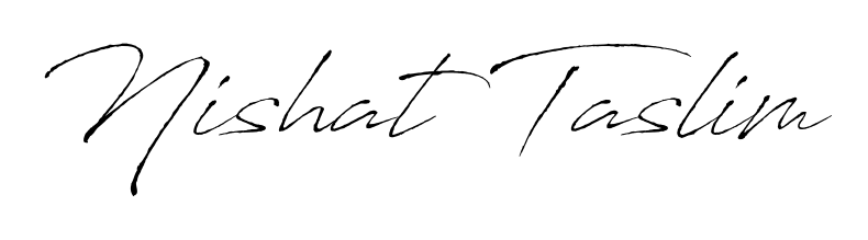 A sleek calligraphic signature for name Nishat Taslim utilizing Antro_Vectra styling. Great for adding personal signatures to photos and art. Nishat Taslim signature style 6 images and pictures png