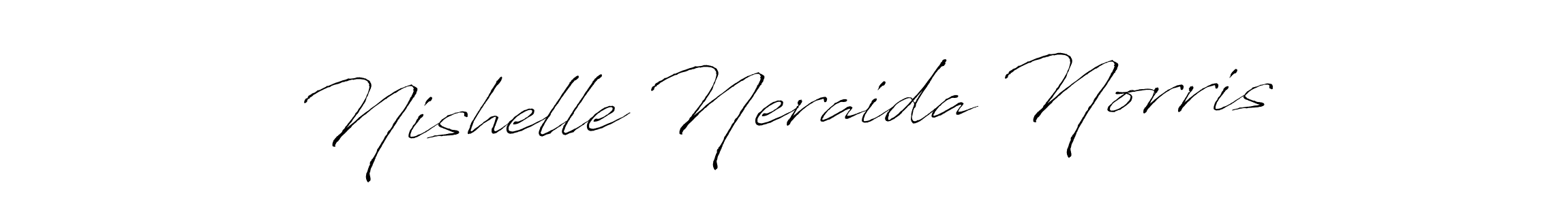 Create a beautiful signature design for name Nishelle Neraida Norris. With this signature (Antro_Vectra) fonts, you can make a handwritten signature for free. Nishelle Neraida Norris signature style 6 images and pictures png