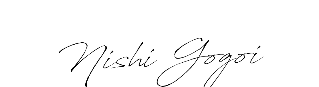 Antro_Vectra is a professional signature style that is perfect for those who want to add a touch of class to their signature. It is also a great choice for those who want to make their signature more unique. Get Nishi Gogoi name to fancy signature for free. Nishi Gogoi signature style 6 images and pictures png
