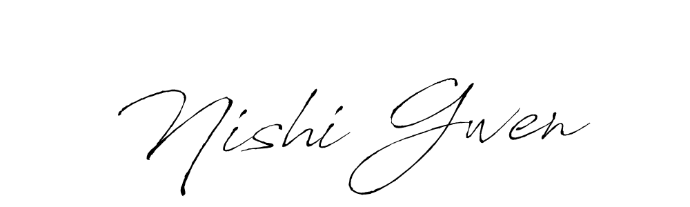 How to make Nishi Gwen signature? Antro_Vectra is a professional autograph style. Create handwritten signature for Nishi Gwen name. Nishi Gwen signature style 6 images and pictures png