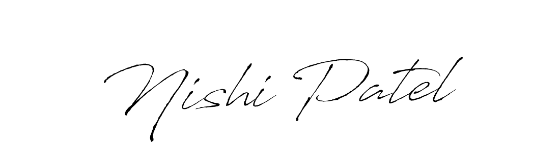 Make a beautiful signature design for name Nishi Patel. With this signature (Antro_Vectra) style, you can create a handwritten signature for free. Nishi Patel signature style 6 images and pictures png