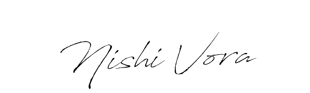 How to make Nishi Vora name signature. Use Antro_Vectra style for creating short signs online. This is the latest handwritten sign. Nishi Vora signature style 6 images and pictures png