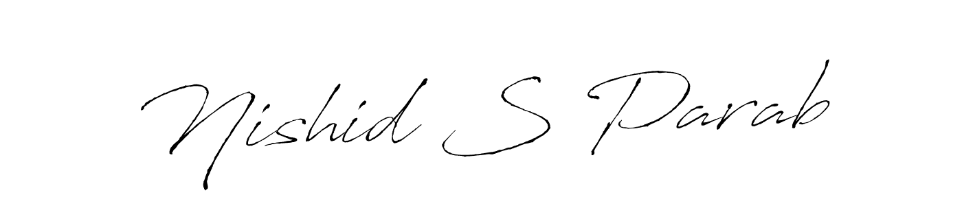 The best way (Antro_Vectra) to make a short signature is to pick only two or three words in your name. The name Nishid S Parab include a total of six letters. For converting this name. Nishid S Parab signature style 6 images and pictures png