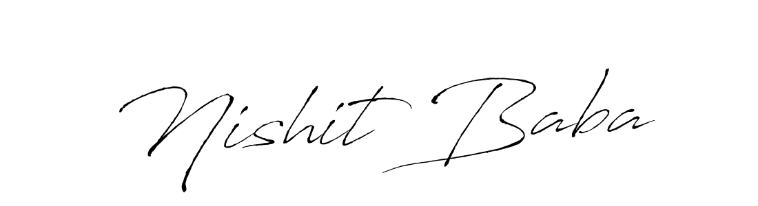 Make a beautiful signature design for name Nishit Baba. With this signature (Antro_Vectra) style, you can create a handwritten signature for free. Nishit Baba signature style 6 images and pictures png