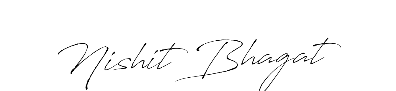 Make a beautiful signature design for name Nishit Bhagat. With this signature (Antro_Vectra) style, you can create a handwritten signature for free. Nishit Bhagat signature style 6 images and pictures png