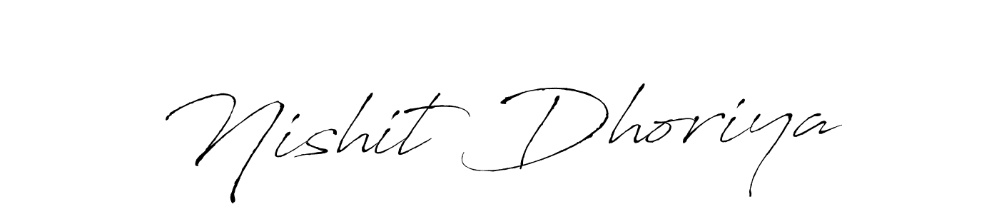 Make a beautiful signature design for name Nishit Dhoriya. With this signature (Antro_Vectra) style, you can create a handwritten signature for free. Nishit Dhoriya signature style 6 images and pictures png
