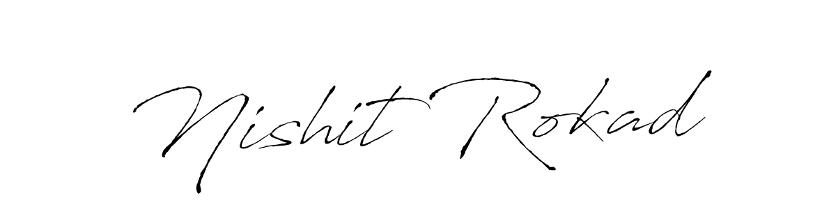 The best way (Antro_Vectra) to make a short signature is to pick only two or three words in your name. The name Nishit Rokad include a total of six letters. For converting this name. Nishit Rokad signature style 6 images and pictures png