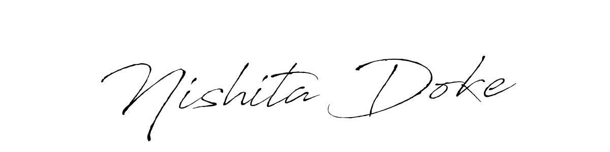 Nishita Doke stylish signature style. Best Handwritten Sign (Antro_Vectra) for my name. Handwritten Signature Collection Ideas for my name Nishita Doke. Nishita Doke signature style 6 images and pictures png