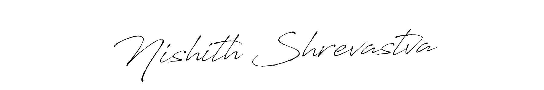 How to make Nishith Shrevastva name signature. Use Antro_Vectra style for creating short signs online. This is the latest handwritten sign. Nishith Shrevastva signature style 6 images and pictures png