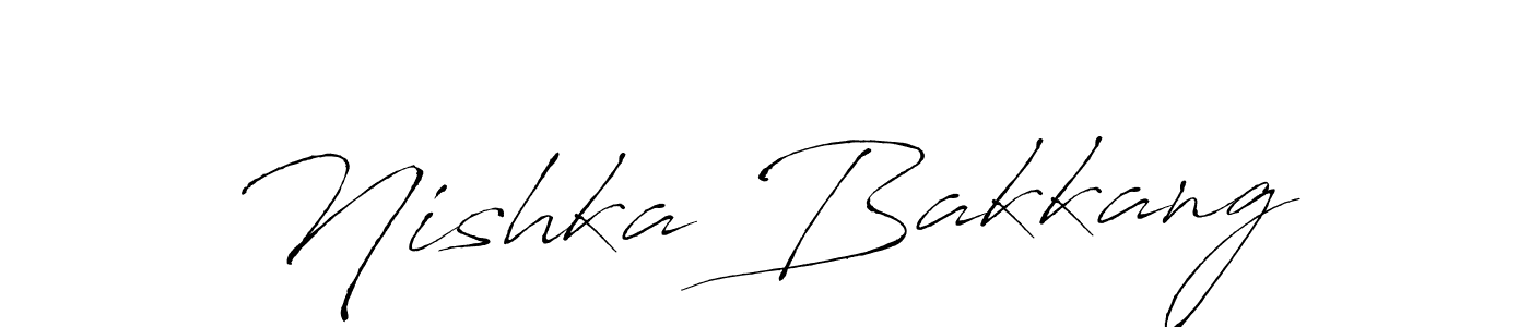 How to make Nishka Bakkang name signature. Use Antro_Vectra style for creating short signs online. This is the latest handwritten sign. Nishka Bakkang signature style 6 images and pictures png
