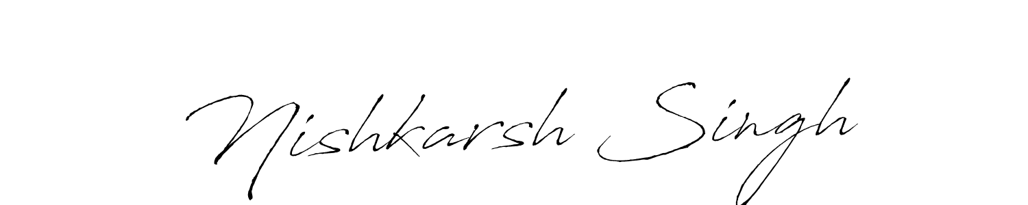 How to make Nishkarsh Singh name signature. Use Antro_Vectra style for creating short signs online. This is the latest handwritten sign. Nishkarsh Singh signature style 6 images and pictures png