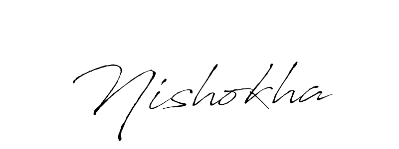 The best way (Antro_Vectra) to make a short signature is to pick only two or three words in your name. The name Nishokha include a total of six letters. For converting this name. Nishokha signature style 6 images and pictures png