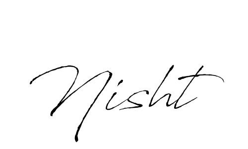 Use a signature maker to create a handwritten signature online. With this signature software, you can design (Antro_Vectra) your own signature for name Nisht. Nisht signature style 6 images and pictures png