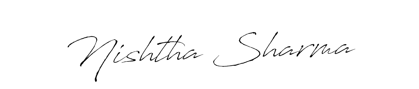 The best way (Antro_Vectra) to make a short signature is to pick only two or three words in your name. The name Nishtha Sharma include a total of six letters. For converting this name. Nishtha Sharma signature style 6 images and pictures png