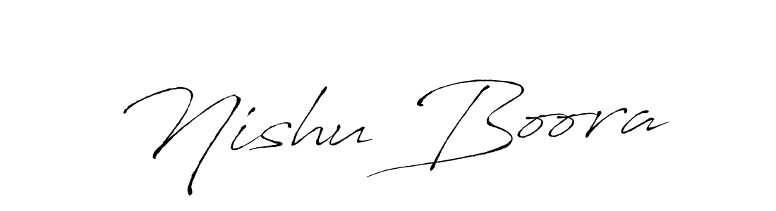 Make a beautiful signature design for name Nishu Boora. With this signature (Antro_Vectra) style, you can create a handwritten signature for free. Nishu Boora signature style 6 images and pictures png