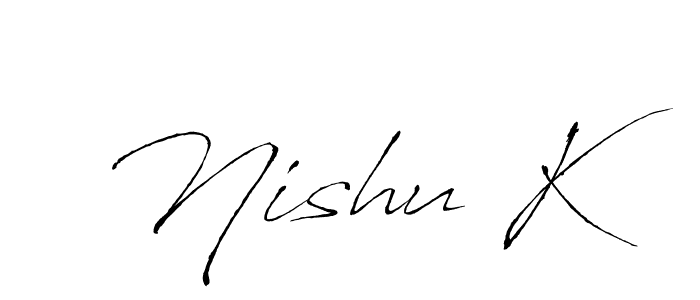 Nishu K stylish signature style. Best Handwritten Sign (Antro_Vectra) for my name. Handwritten Signature Collection Ideas for my name Nishu K. Nishu K signature style 6 images and pictures png
