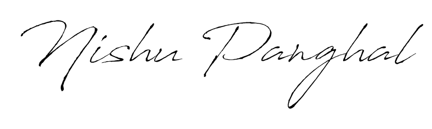 Create a personalized artistic stamp with Nishu Panghal in Antro_Vectra font. Perfect for visual artists, designers, and influencers. Nishu Panghal signature style 6 images and pictures png