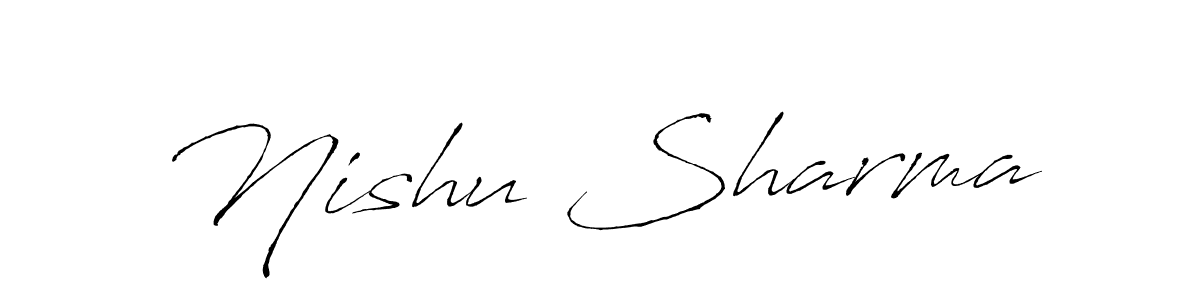 Nishu Sharma stylish signature style. Best Handwritten Sign (Antro_Vectra) for my name. Handwritten Signature Collection Ideas for my name Nishu Sharma. Nishu Sharma signature style 6 images and pictures png