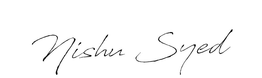 Design your own signature with our free online signature maker. With this signature software, you can create a handwritten (Antro_Vectra) signature for name Nishu Syed. Nishu Syed signature style 6 images and pictures png