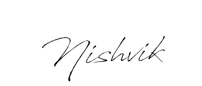 The best way (Antro_Vectra) to make a short signature is to pick only two or three words in your name. The name Nishvik include a total of six letters. For converting this name. Nishvik signature style 6 images and pictures png