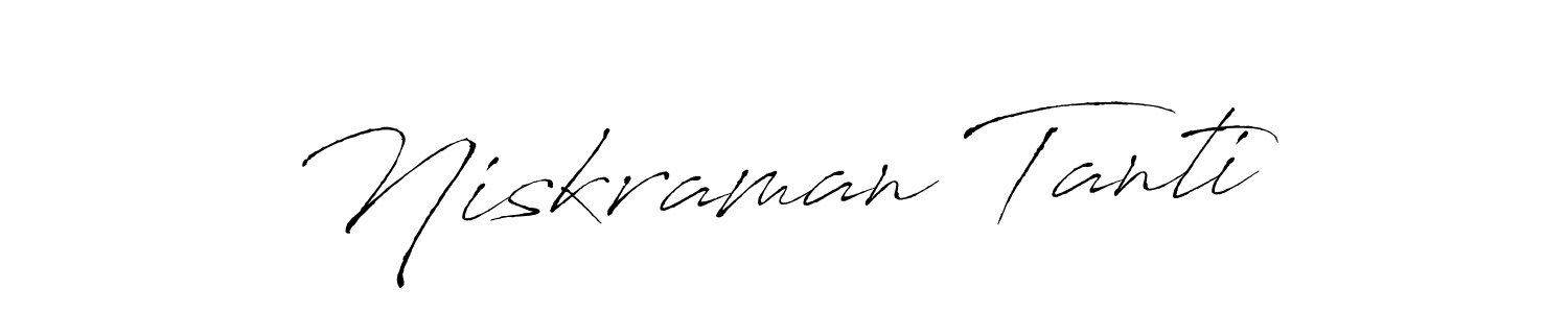 How to make Niskraman Tanti name signature. Use Antro_Vectra style for creating short signs online. This is the latest handwritten sign. Niskraman Tanti signature style 6 images and pictures png
