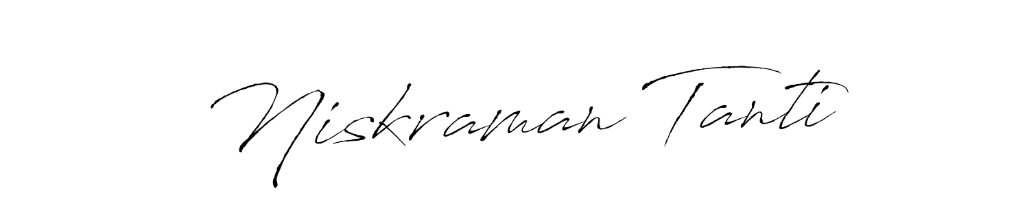 How to make Niskraman Tanti name signature. Use Antro_Vectra style for creating short signs online. This is the latest handwritten sign. Niskraman Tanti signature style 6 images and pictures png