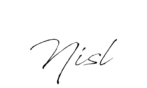 Antro_Vectra is a professional signature style that is perfect for those who want to add a touch of class to their signature. It is also a great choice for those who want to make their signature more unique. Get Nisl  name to fancy signature for free. Nisl  signature style 6 images and pictures png
