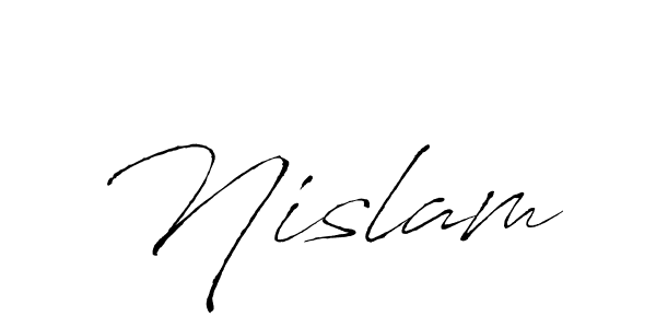 if you are searching for the best signature style for your name Nislam. so please give up your signature search. here we have designed multiple signature styles  using Antro_Vectra. Nislam signature style 6 images and pictures png