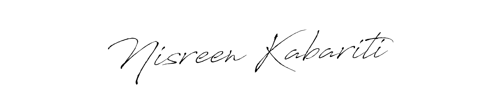 Make a beautiful signature design for name Nisreen Kabariti. With this signature (Antro_Vectra) style, you can create a handwritten signature for free. Nisreen Kabariti signature style 6 images and pictures png