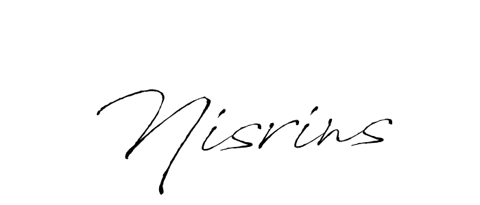 Nisrins stylish signature style. Best Handwritten Sign (Antro_Vectra) for my name. Handwritten Signature Collection Ideas for my name Nisrins. Nisrins signature style 6 images and pictures png