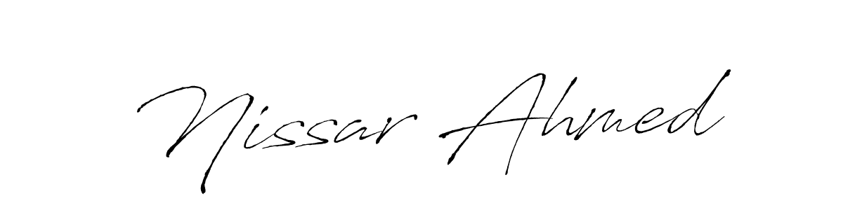You should practise on your own different ways (Antro_Vectra) to write your name (Nissar Ahmed) in signature. don't let someone else do it for you. Nissar Ahmed signature style 6 images and pictures png