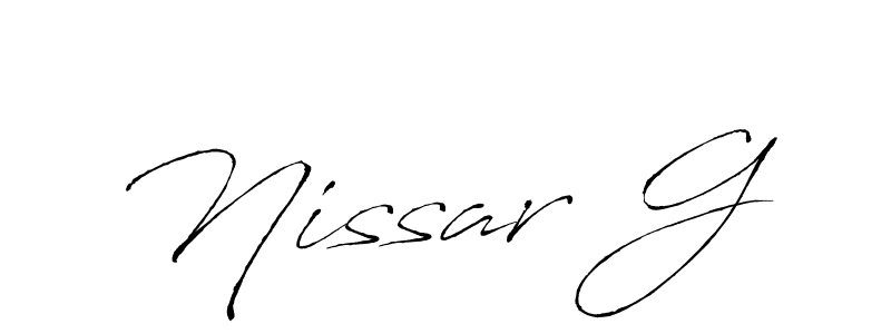 How to make Nissar G name signature. Use Antro_Vectra style for creating short signs online. This is the latest handwritten sign. Nissar G signature style 6 images and pictures png