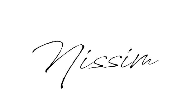 Design your own signature with our free online signature maker. With this signature software, you can create a handwritten (Antro_Vectra) signature for name Nissim. Nissim signature style 6 images and pictures png